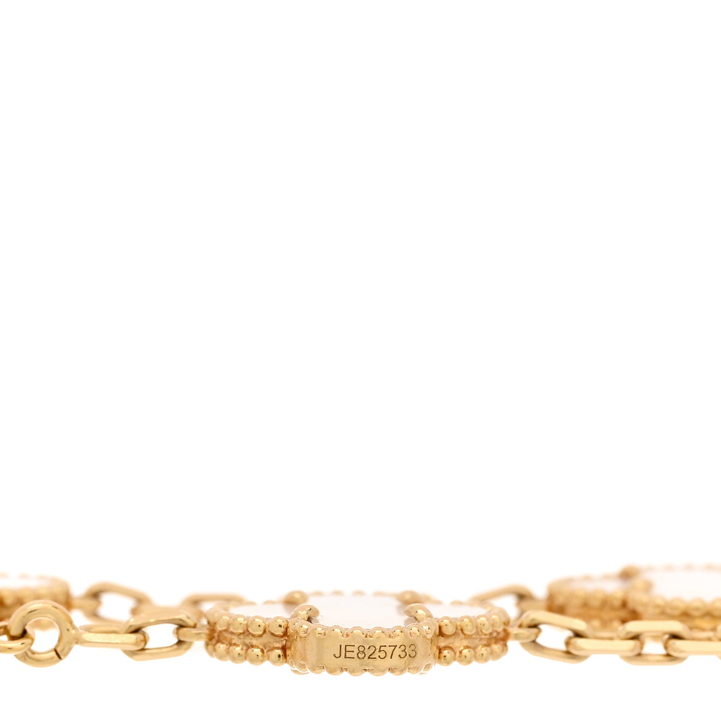 18K Yellow Gold Mother of Pearl 5 Motifs Vintage Alhambra Bracelet