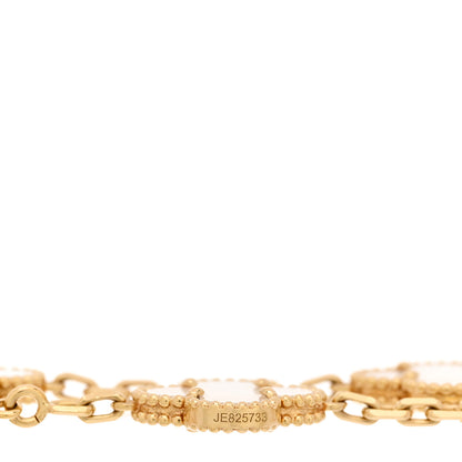 Van Cleef & Arpels 18K Yellow Gold Mother of Pearl 5 Motifs Vintage Alhambra Bracelet 4 of 5