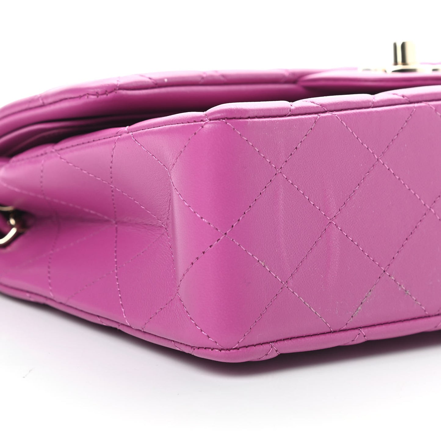 Lambskin Quilted Small Double Flap Purple