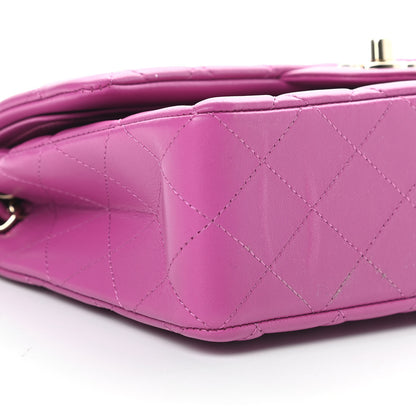Chanel Lambskin Quilted Small Double Flap Purple 10 of 12