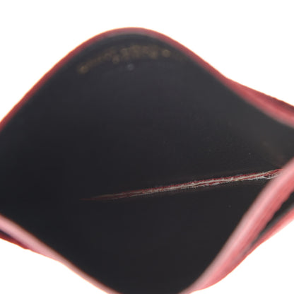 Saint Laurent Grain De Poudre Matelasse Chevron Monogram Credit Card Case New Red 5 of 7