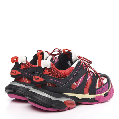 Balenciaga Mesh Fabric Womens Track Sneakers 38 Black Pink Red 4 of 7