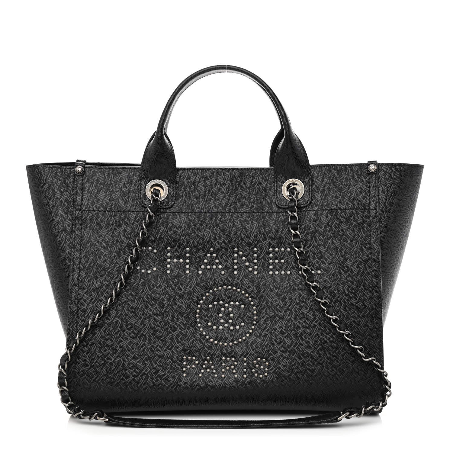 Chanel Caviar Small Studded Deauville Tote Black 1 of 12