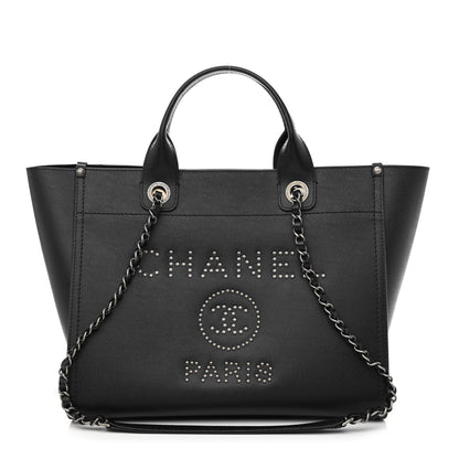 Chanel Caviar Small Studded Deauville Tote Black 1 of 12
