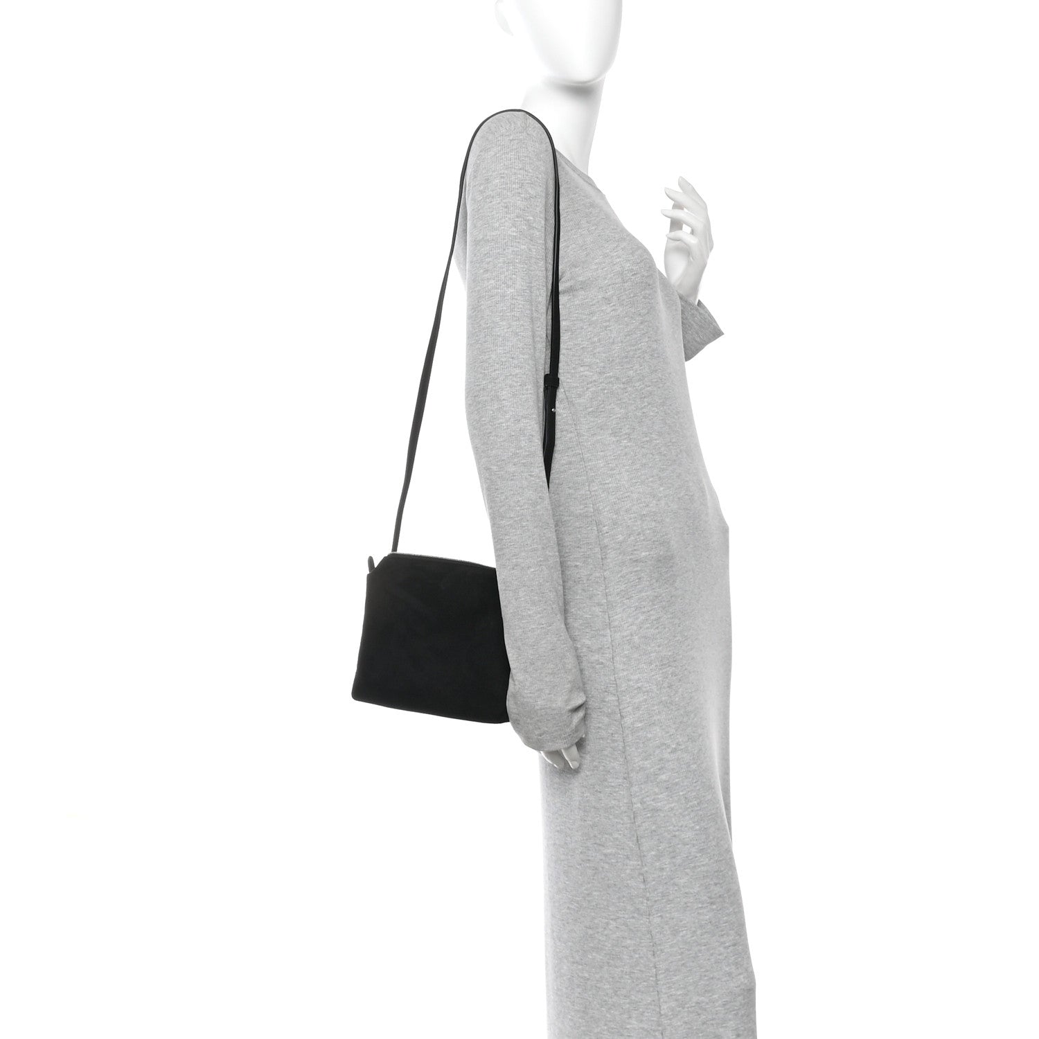 Khaite Suede Lina Crossbody Bag Black 2 of 10