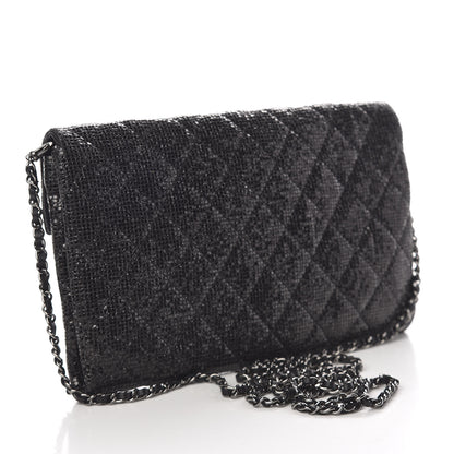 Chanel Iridescent Vinyl Quilted Clutch With Chain Black 3 of 10