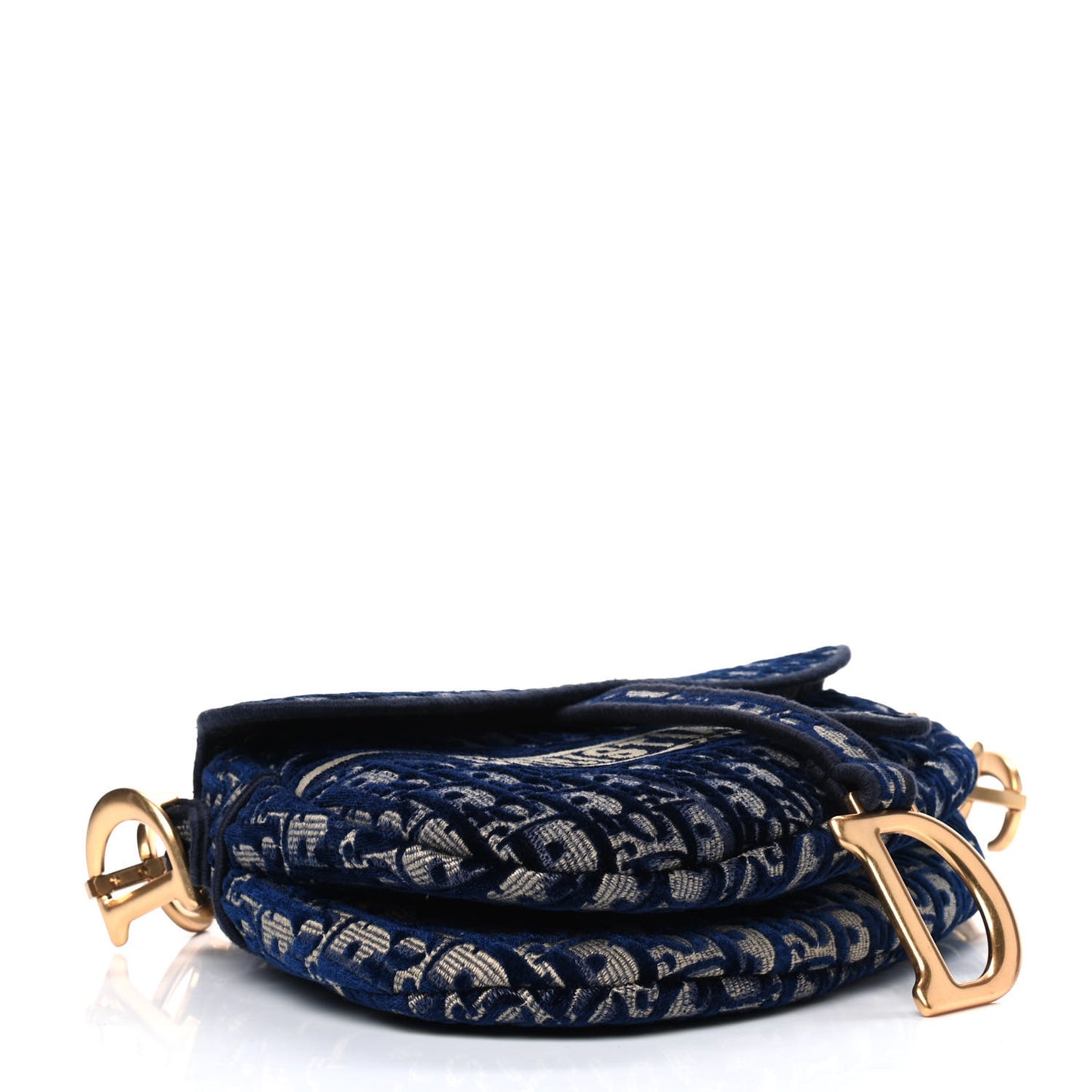 Velvet Oblique Saddle Bag Blue
