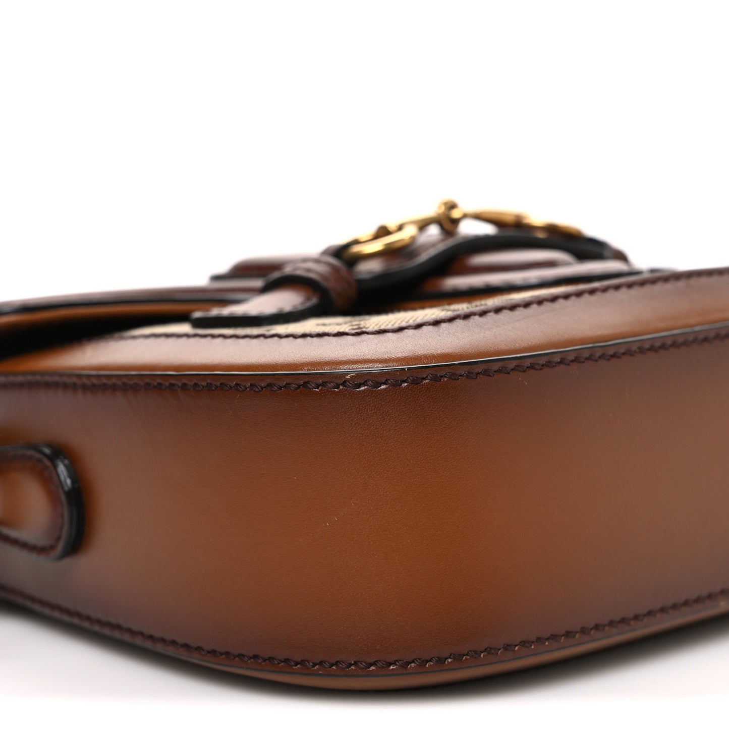 Monogram Small Lady Web Shoulder Bag Beige Cuir