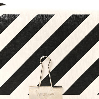 Off-White Saffiano Striped Mini Diag Binder Clip Bag White Black Yellow 7 of 10