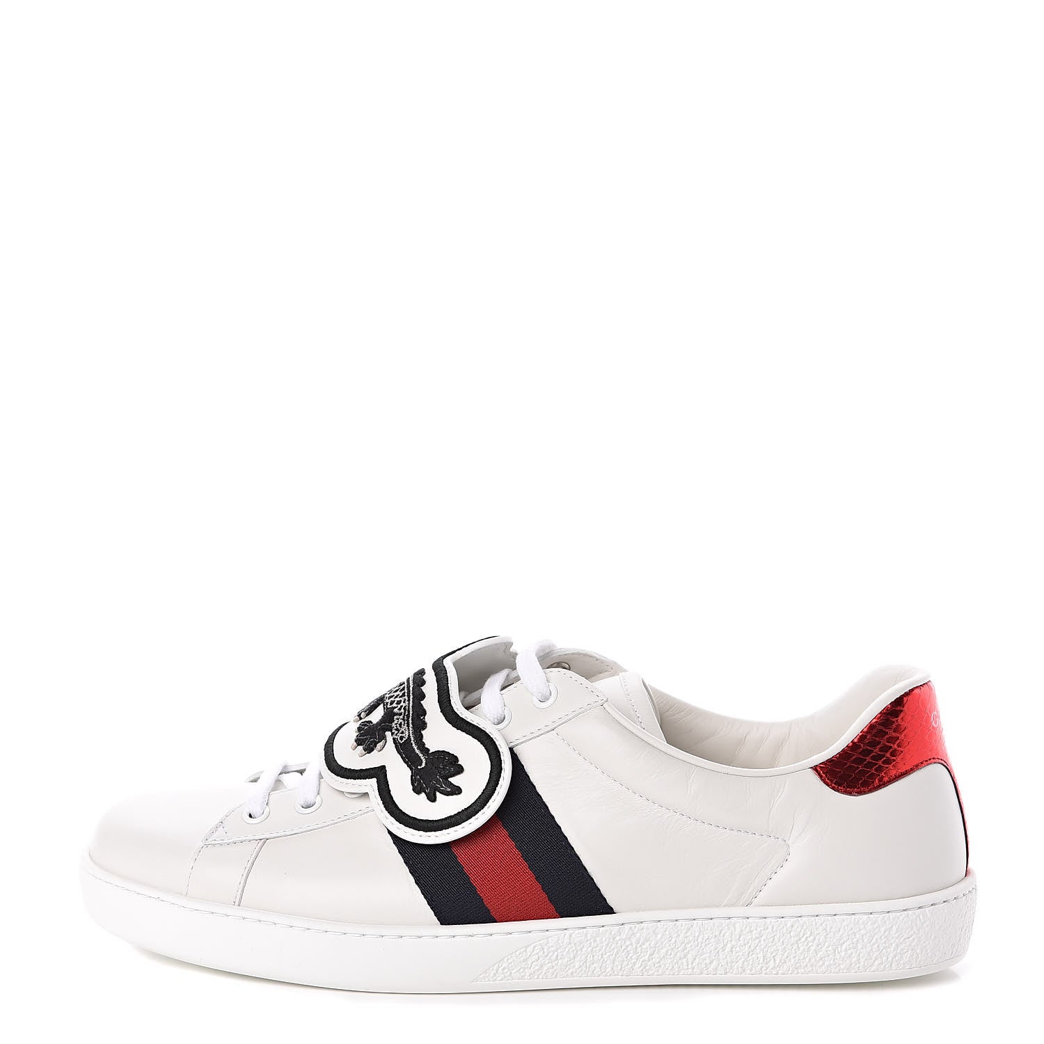 Gucci Calfskin Ayers Web UFO Dragon Embroidered Mens Ace Sneakers 7.5 White 1 of 11