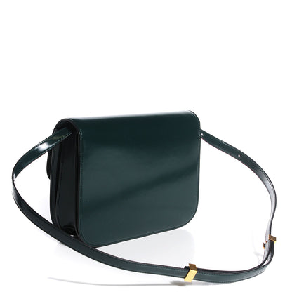 Celine Spazzolato Calfskin Classic Box Medium Flap Bag Dark Green 3 of 10