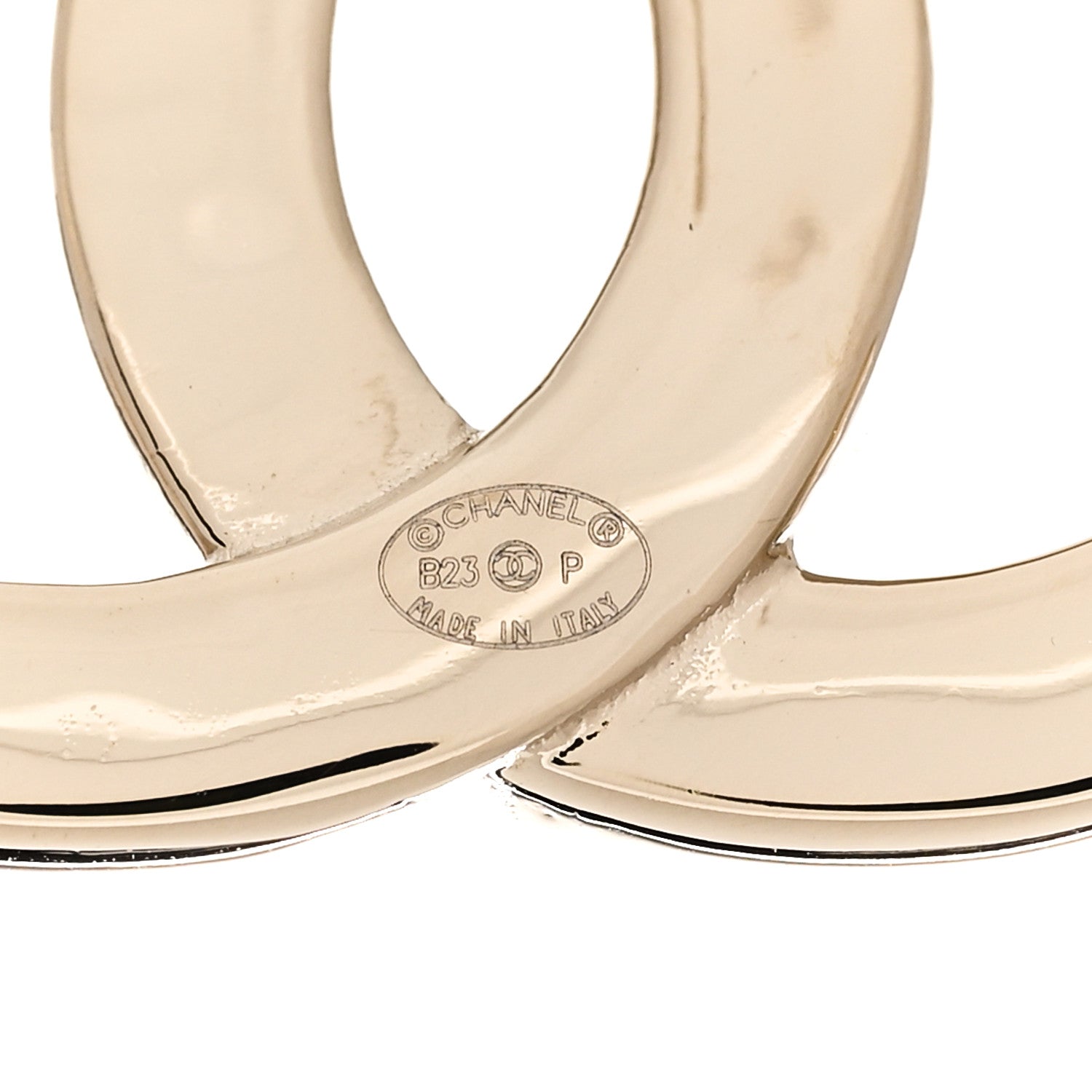 Chanel Textured Metal Crystal CC Earrings Gold 4 of 5