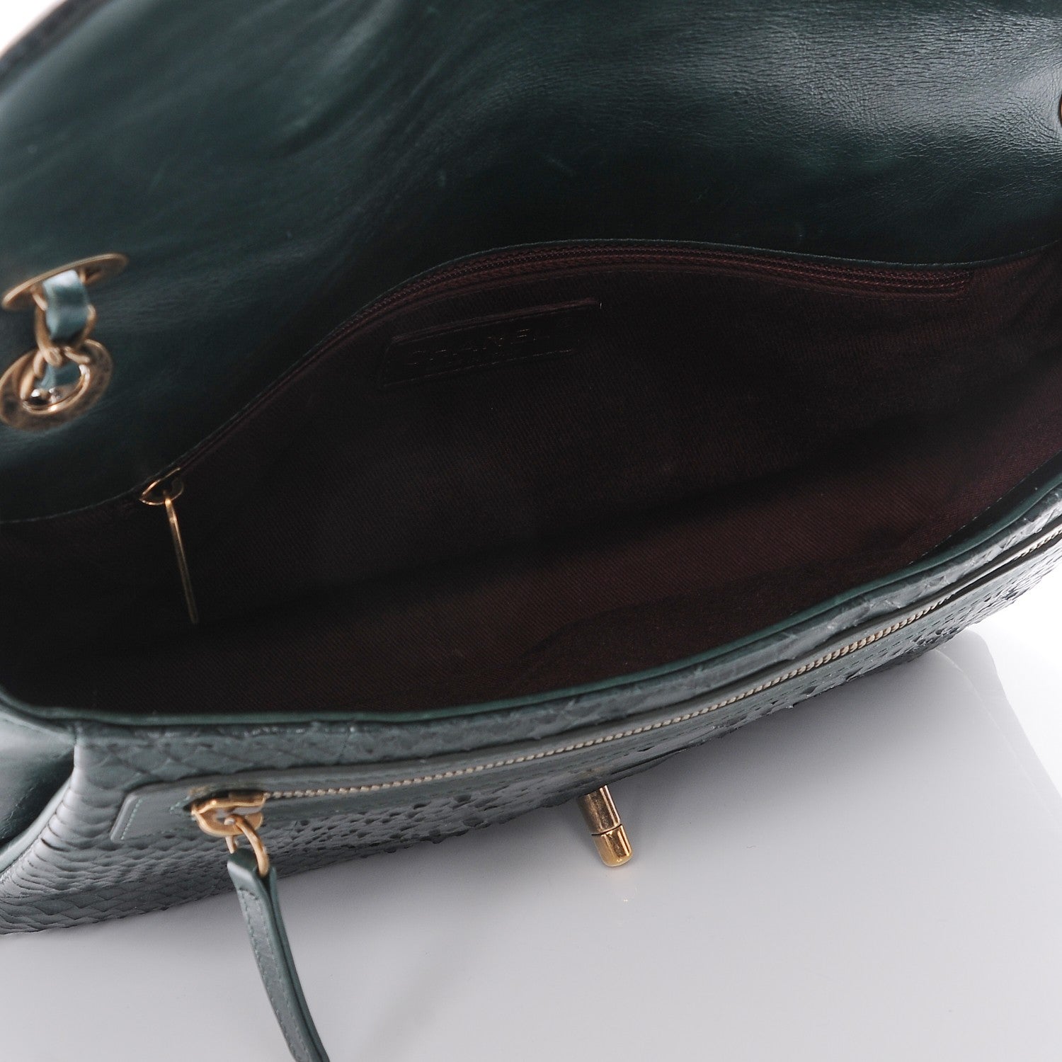 Chanel Calfskin Python Large Urban Mix Flap Dark Green 6 of 12