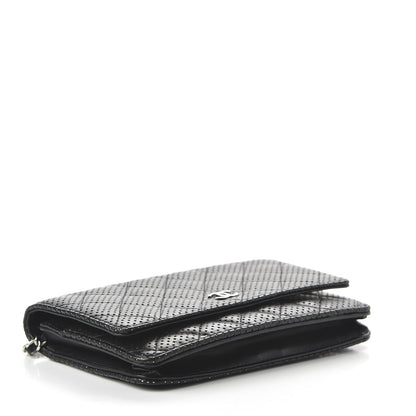Chanel Perforated Lambskin Quilted Wallet On Chain WOC Black 4 of 11