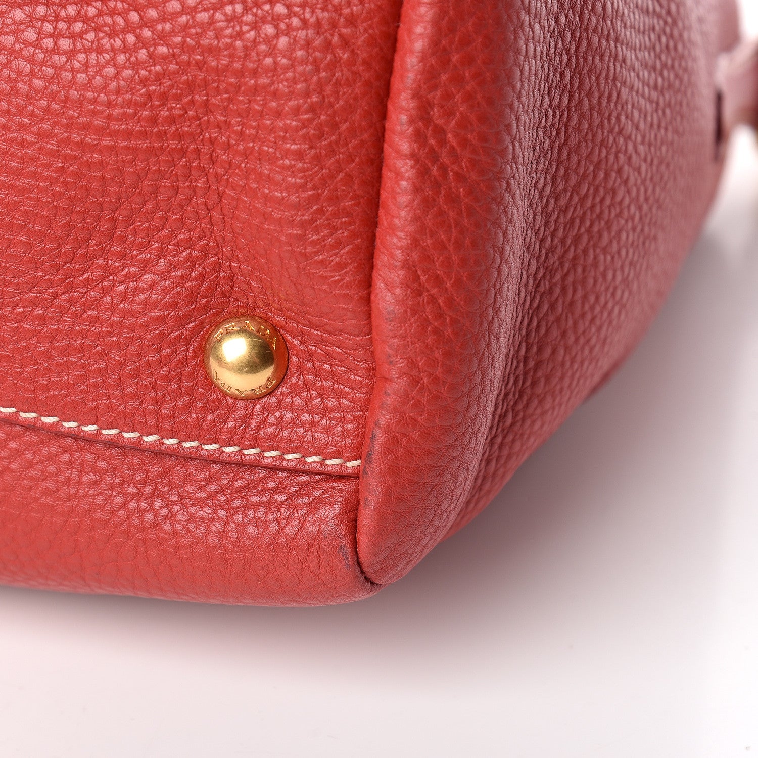 Prada Vitello Daino Top Handle Shoulder Bag Rosso 11 of 12