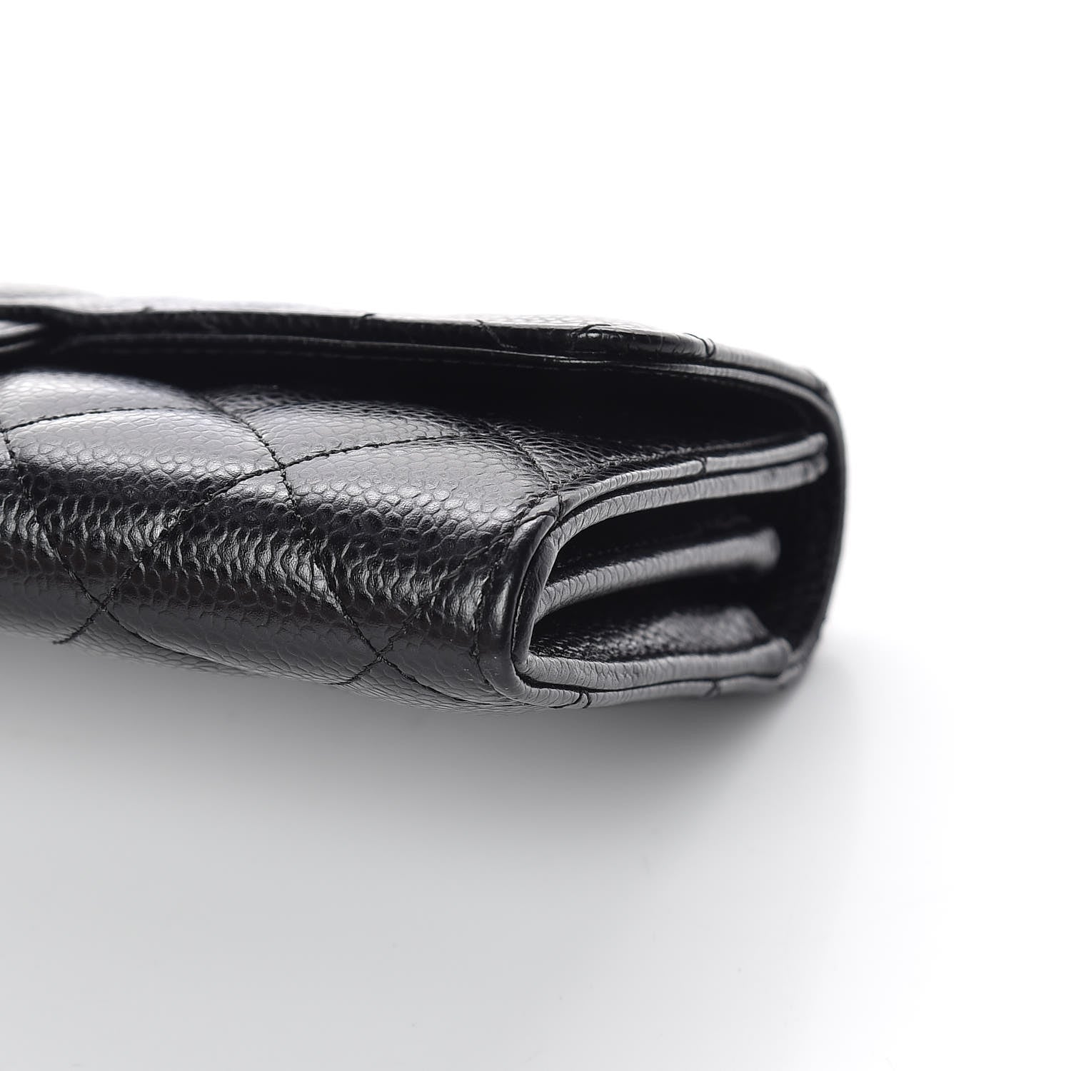 Chanel Caviar Quilted Large Gusset Flap Wallet Black 10 of 11