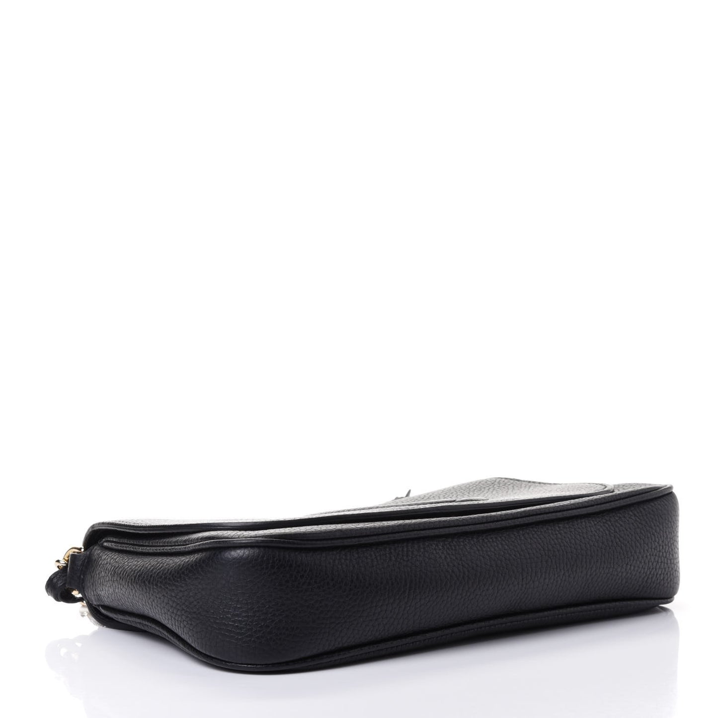 Pebbled Calfskin Medium Soho Flap Crossbody Black
