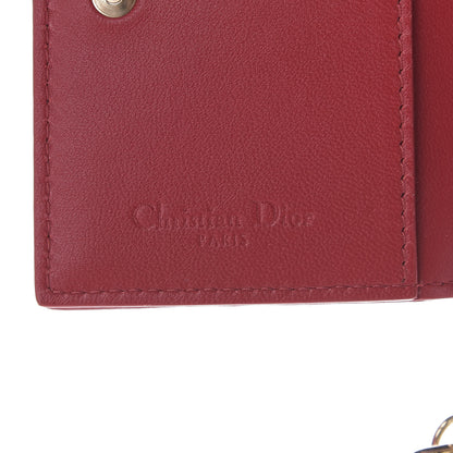 Christian Dior Lambskin Cannage Small Lady Dior Flap Card Holder Red 6 of 6