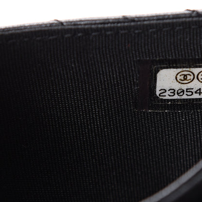 Chanel Lambskin Chevron Quilted Boy Card Holder Wallet Black 7 of 13