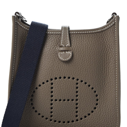 Hermes Taurillon Clemence Amazone Evelyne TPM Etoupe Bleu Indigo 8 of 9