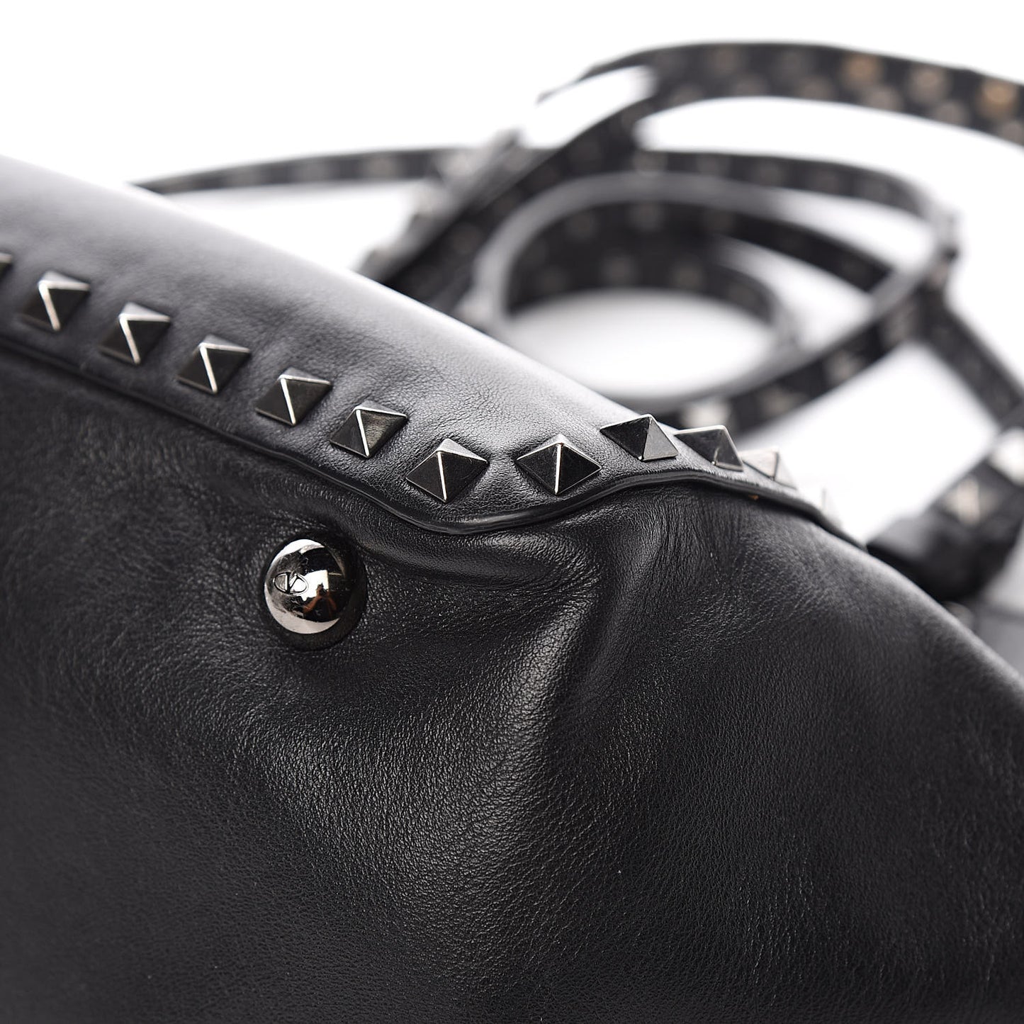 Vitello Small Rockstud Tote Black