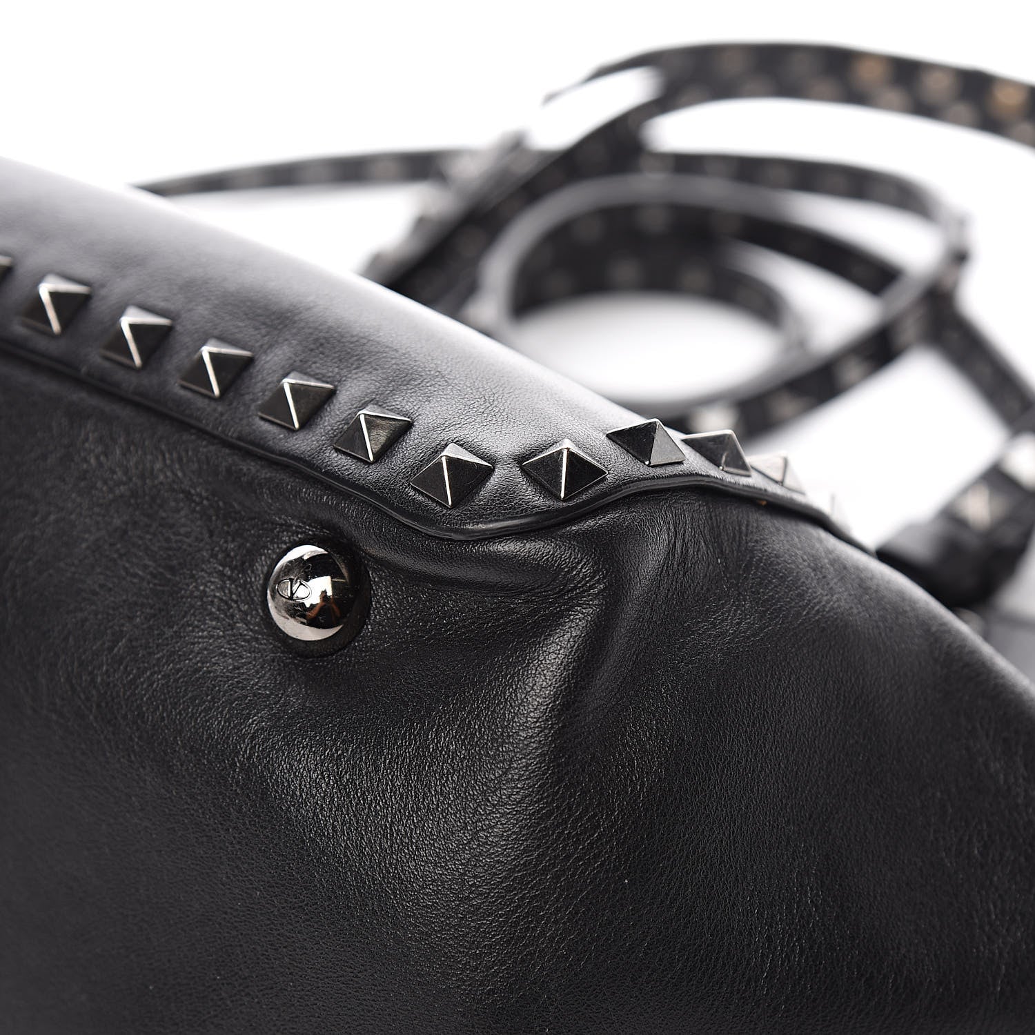 Valentino Garavani Vitello Small Rockstud Tote Black 11 of 16