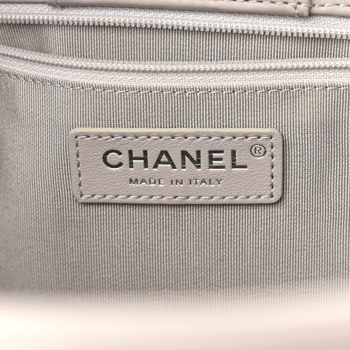 Calfskin Quilted Large Classic Shopping Tote Grey
