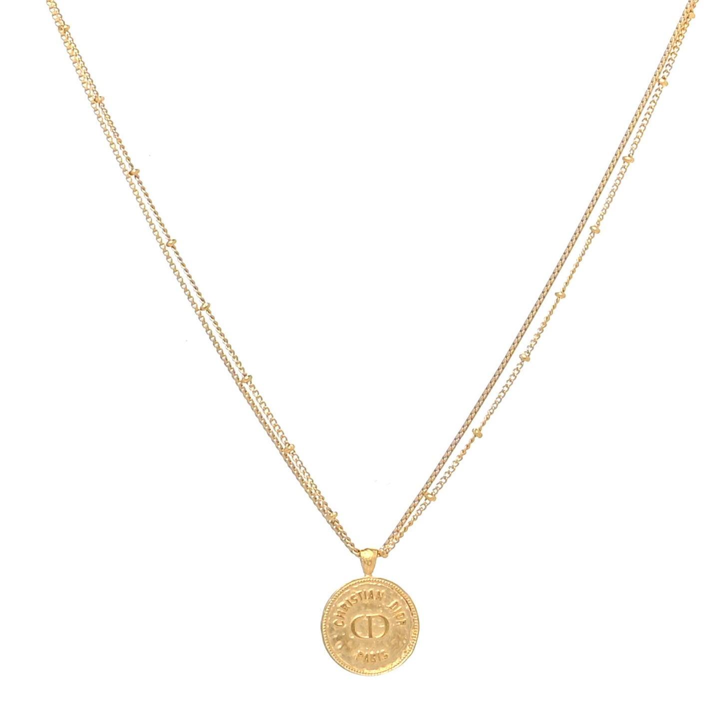 Metal Pendant Necklace Aged Gold