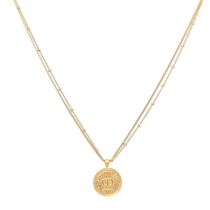 Christian Dior Metal Pendant Necklace Aged Gold 1 of 5