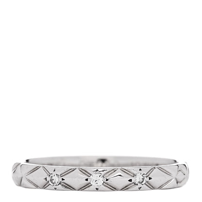 Chanel Platinum Diamond Mini Coco Crush Ring 51 5.75 1 of 6