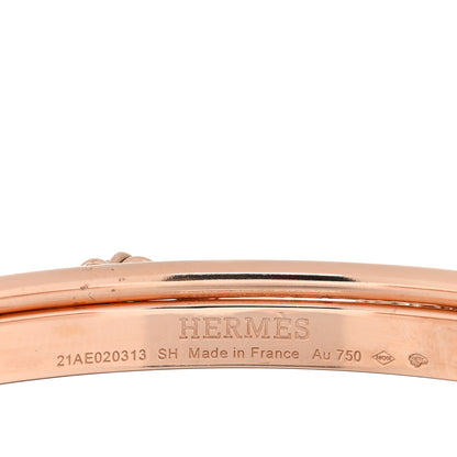 Hermes 18K Rose Gold PM Kelly Clochette Double Cuff Bracelet SH 3 of 4