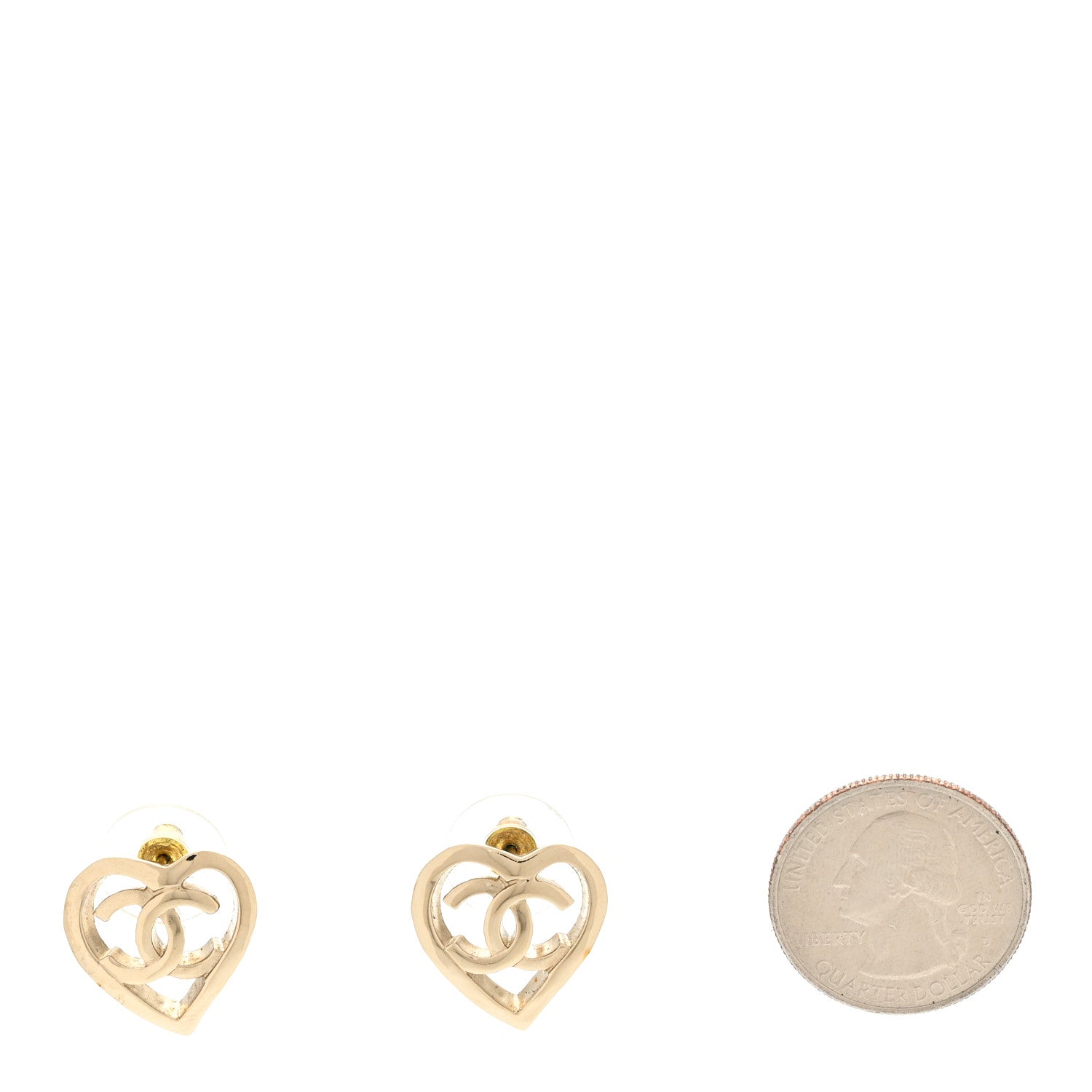 Chanel Metal CC Heart Coco In Love Earrings Gold 2 of 5