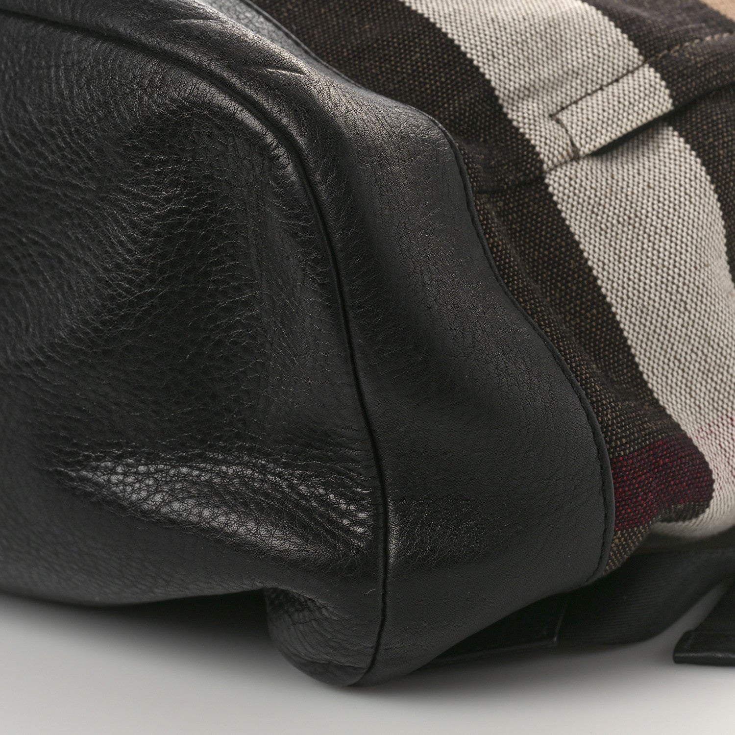 Burberry Canvas Mega Check Drifton Backpack Black 8 of 8