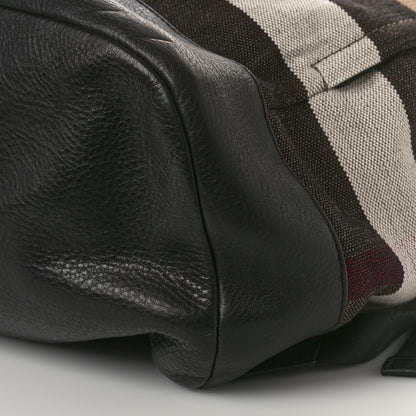 Burberry Canvas Mega Check Drifton Backpack Black 8 of 8