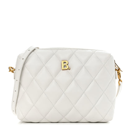 Balenciaga Nappa Calfskin Quilted Touch B Camera Shoulder Bag White 1 of 13