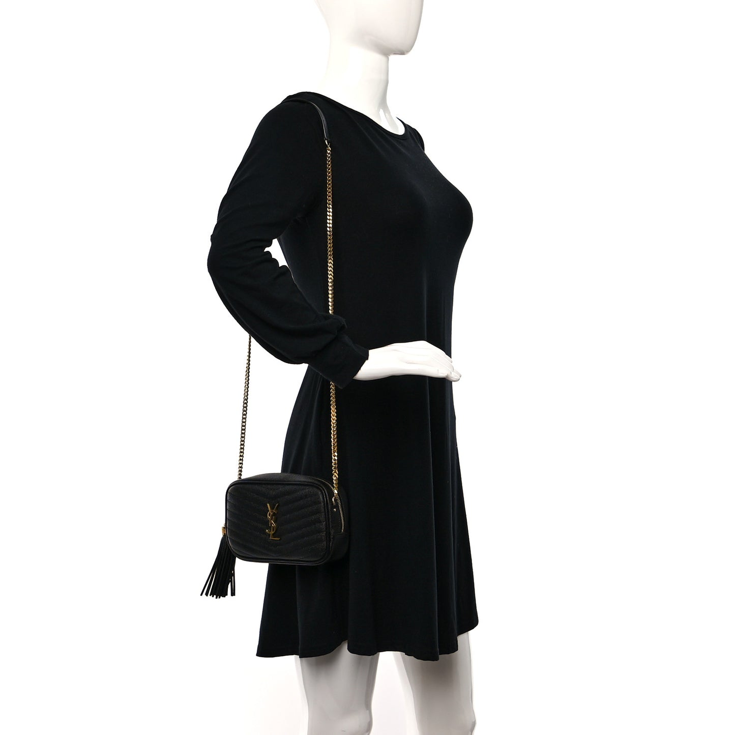 Grain De Poudre Matelasse Monogram Mini Lou Camera Bag Black
