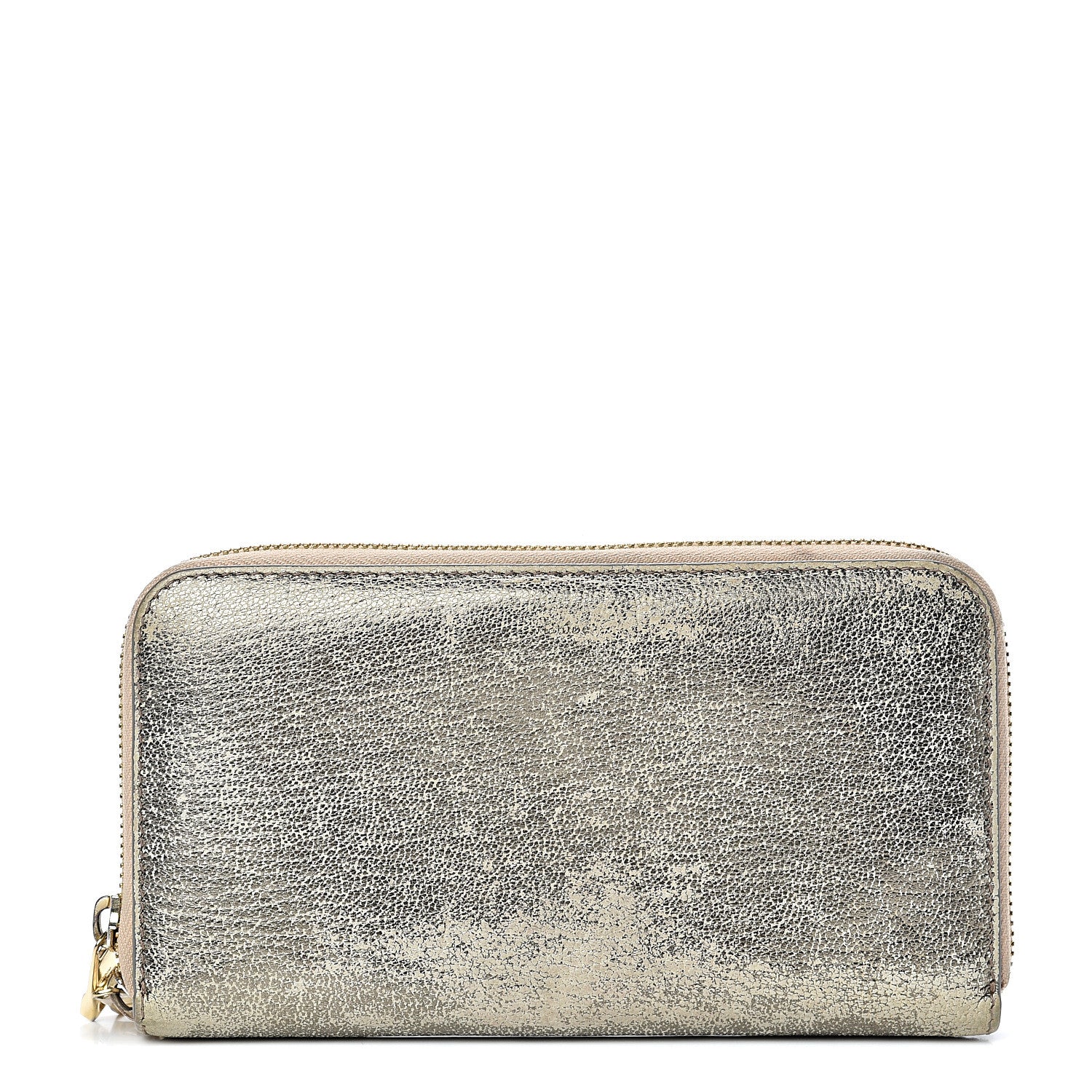 Chloe Metallic Calfskin Zip Around Wallet Gold 1 of 13