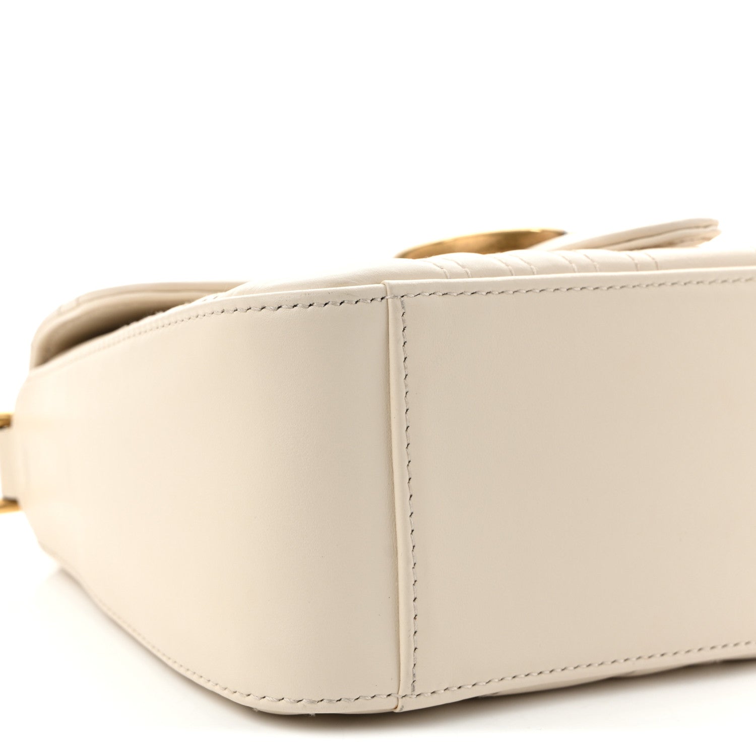 Gucci Calfskin Matelasse Mini GG Marmont Top Handle Shoulder Bag White 9 of 11