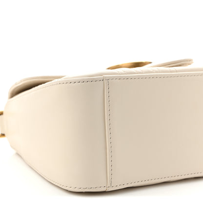 Gucci Calfskin Matelasse Mini GG Marmont Top Handle Shoulder Bag White 9 of 11