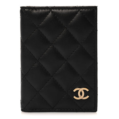 Chanel Lambskin Quilted Card Holder Wallet Black 1 of 8