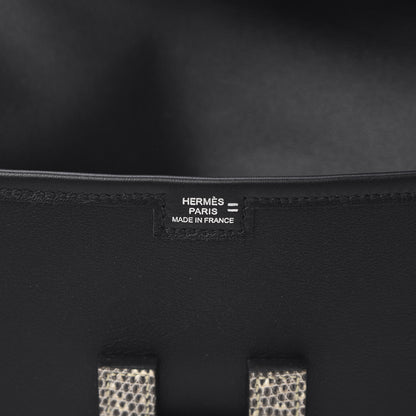Hermes Swift Lizard Jige Elan Touch 29 Clutch Black Ombre 6 of 8