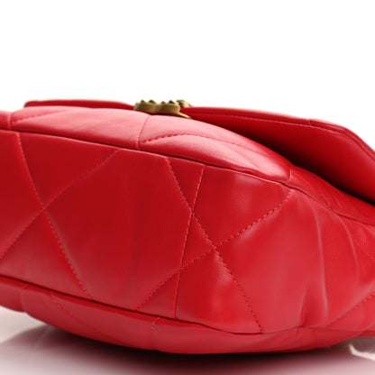 Chanel Lambskin Quilted Medium Chanel 19 Flap Red 9 of 10