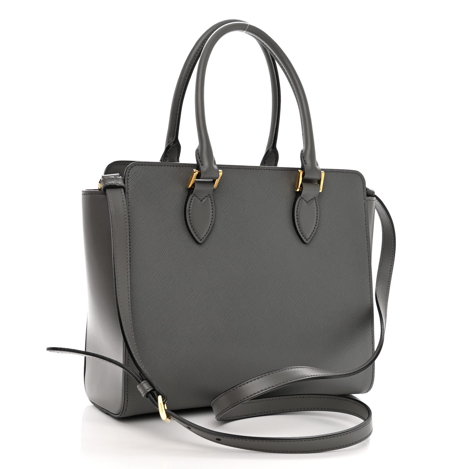 Prada Saffiano Soft Calfskin Small Zippered Tote Marmo 2 of 8