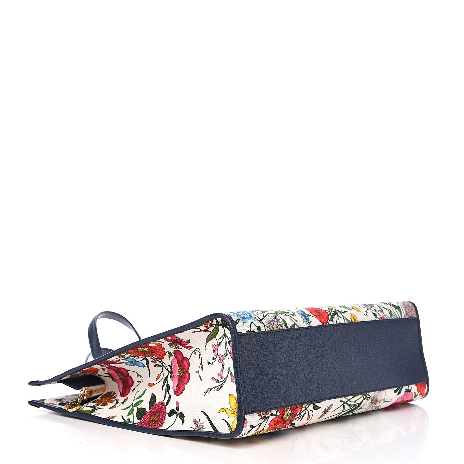 Gucci Canvas Large Flora Tote Navy Multicolor 3 of 10