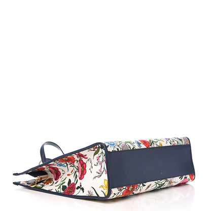 Gucci Canvas Large Flora Tote Navy Multicolor 3 of 10