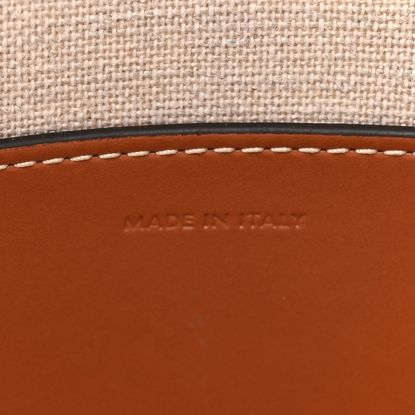 Canvas Calfskin Triomphe Small Bucket Bag Vanilla Tan
