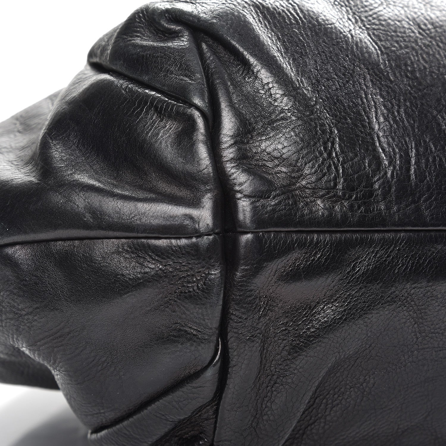 Prada Soft Calf Pleated Shoulder Bag Nero Black 9 of 12
