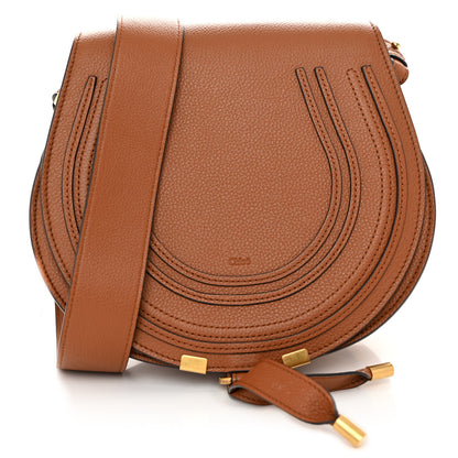 Chloe Grained Calfskin Medium Marcie Slim Round Crossbody Bag Tan 1 of 11