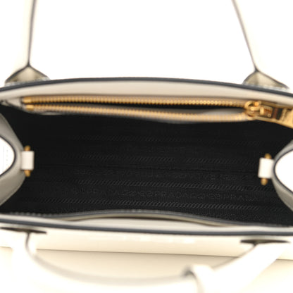 Prada Saffiano Cuir Calfskin Small Monochrome Top Handle Tote White 4 of 6