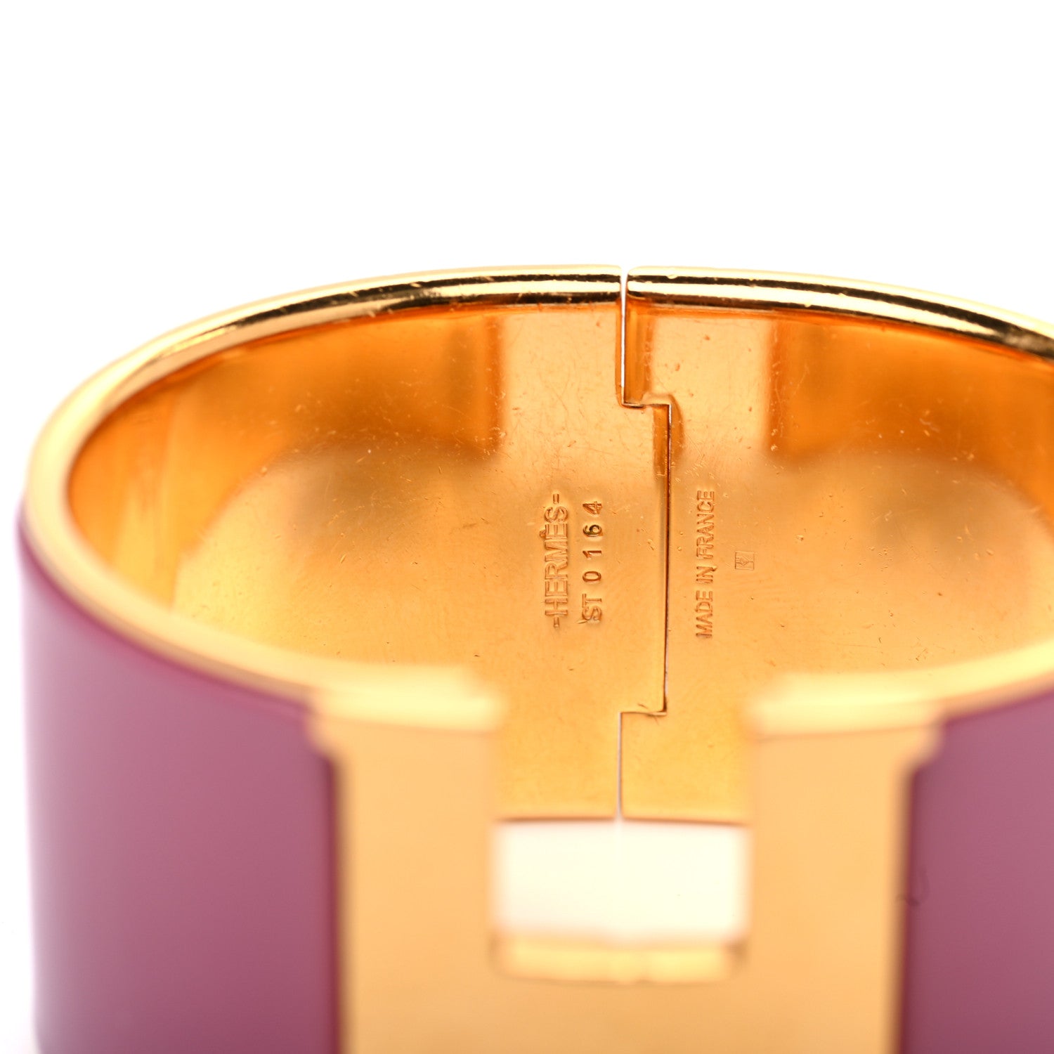 Hermes Enamel Extra Wide Clic Clac H Bracelet PM Rose Velours 4 of 4